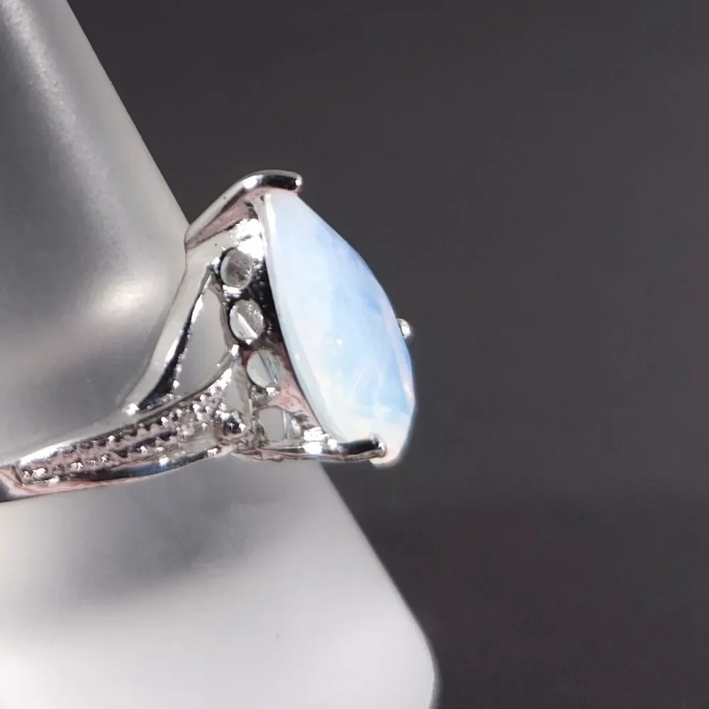 Opal Ring Sterling Silver Size 6-3/4